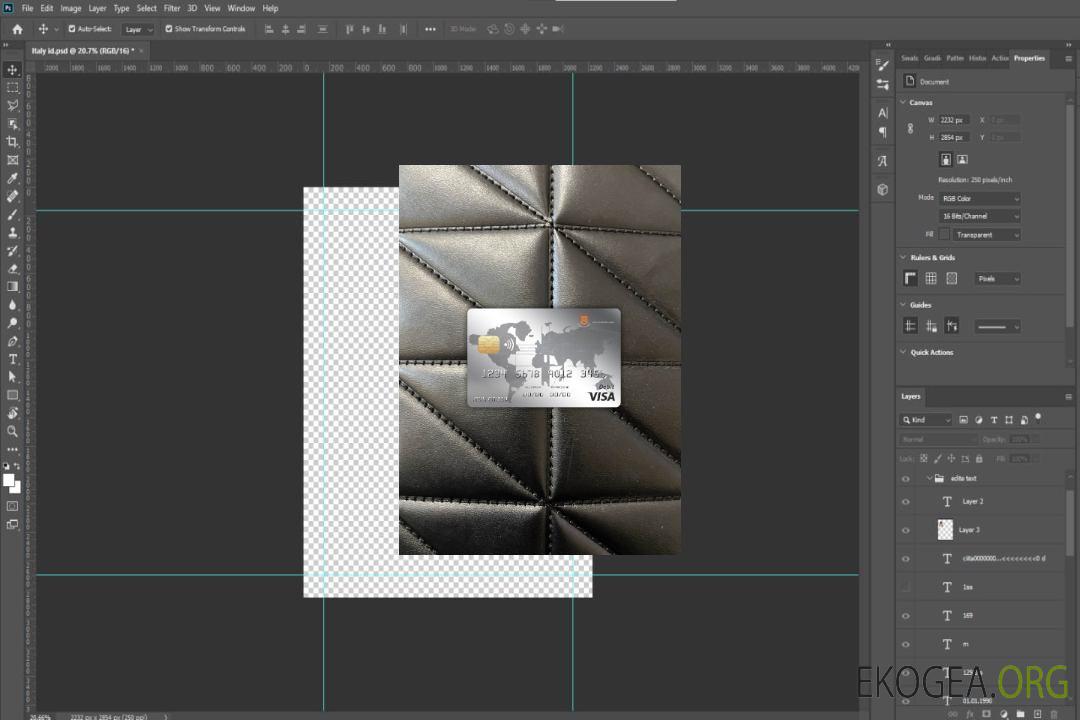 Photolook de la carte visa de la banque commerciale de l'Union du Cambodge avant template